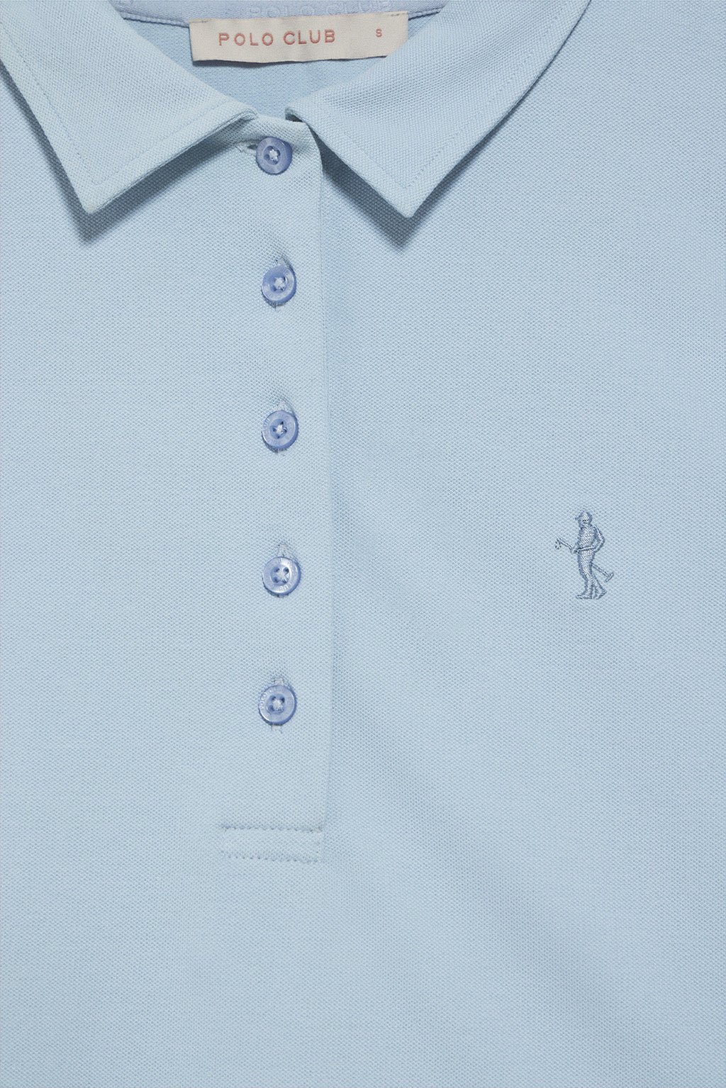 Polo azul claro de manga larga de algodón y bordado Rigby Best - Image 6