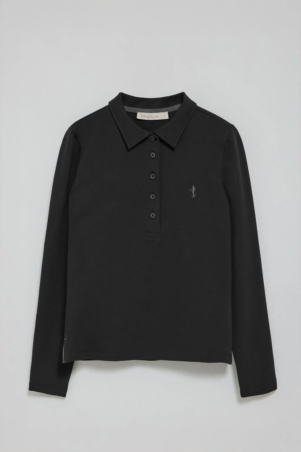 Polo negro de manga larga de algodón y bordado Rigby Best - Image 5