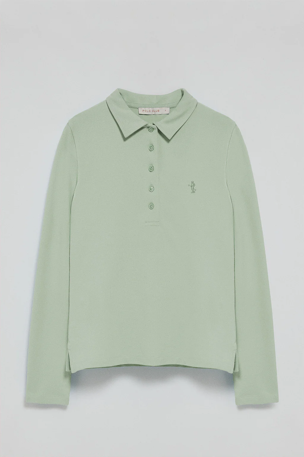 Polo verde jade de manga larga de algodón y bordado Rigby Best - Image 6