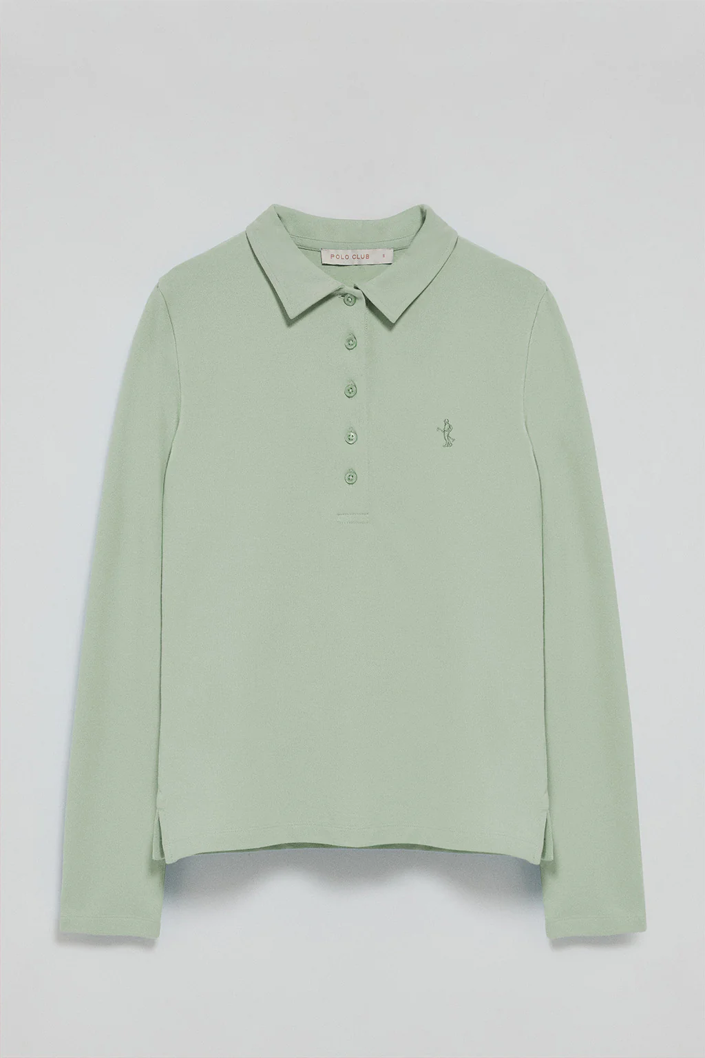 Polo verde jade de manga larga de algodón y bordado Rigby Best - Image 8