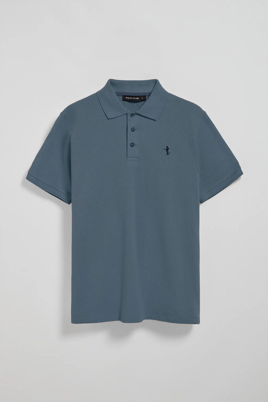 Polo azul denim de piqué de manga corta y bordado Rigby Best - Image 8