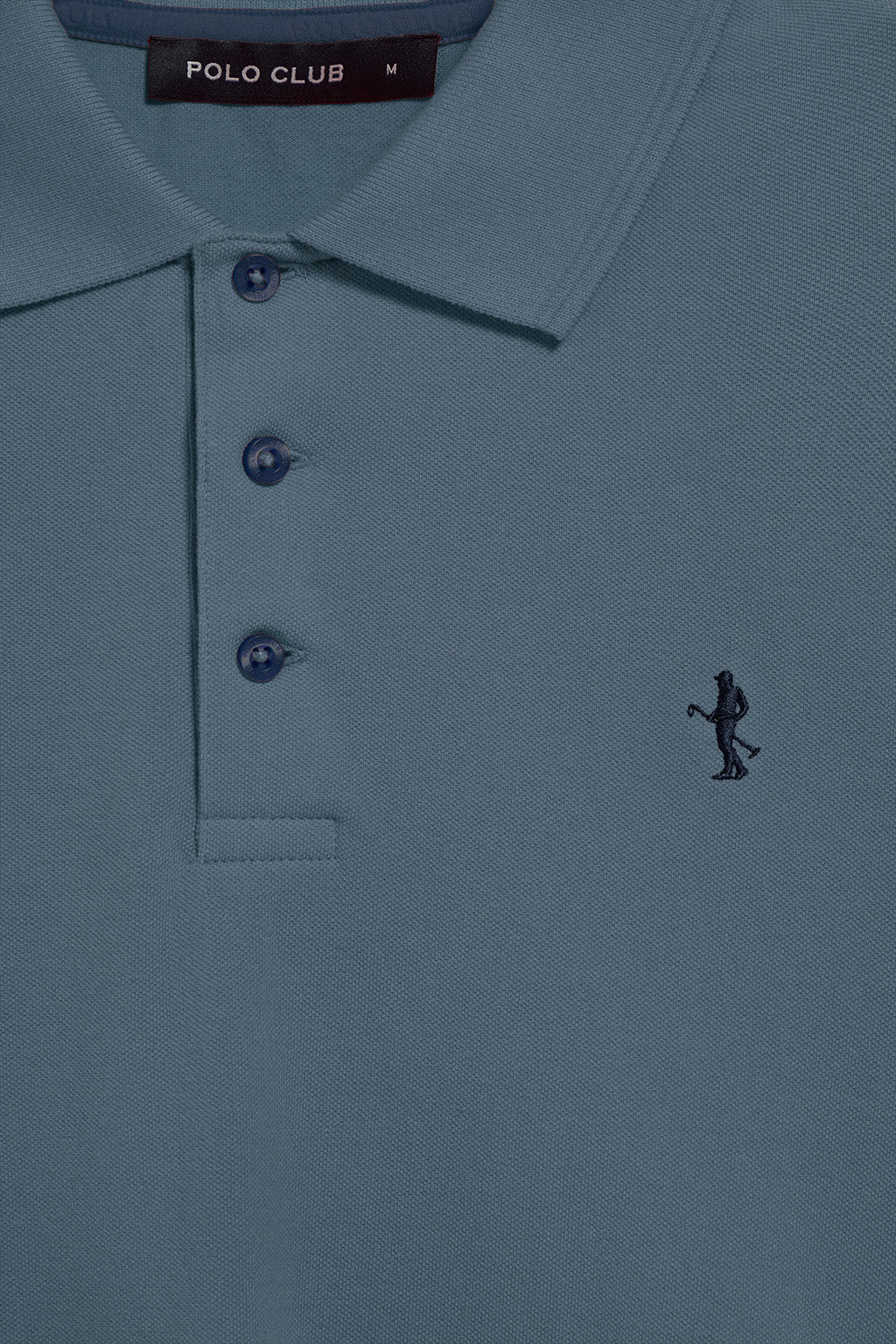 Polo azul denim de piqué de manga corta y bordado Rigby Best - Image 9