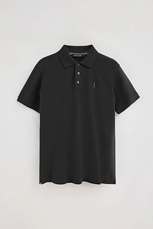Polo negro de piqué de manga corta y bordado Rigby Best - Image 8