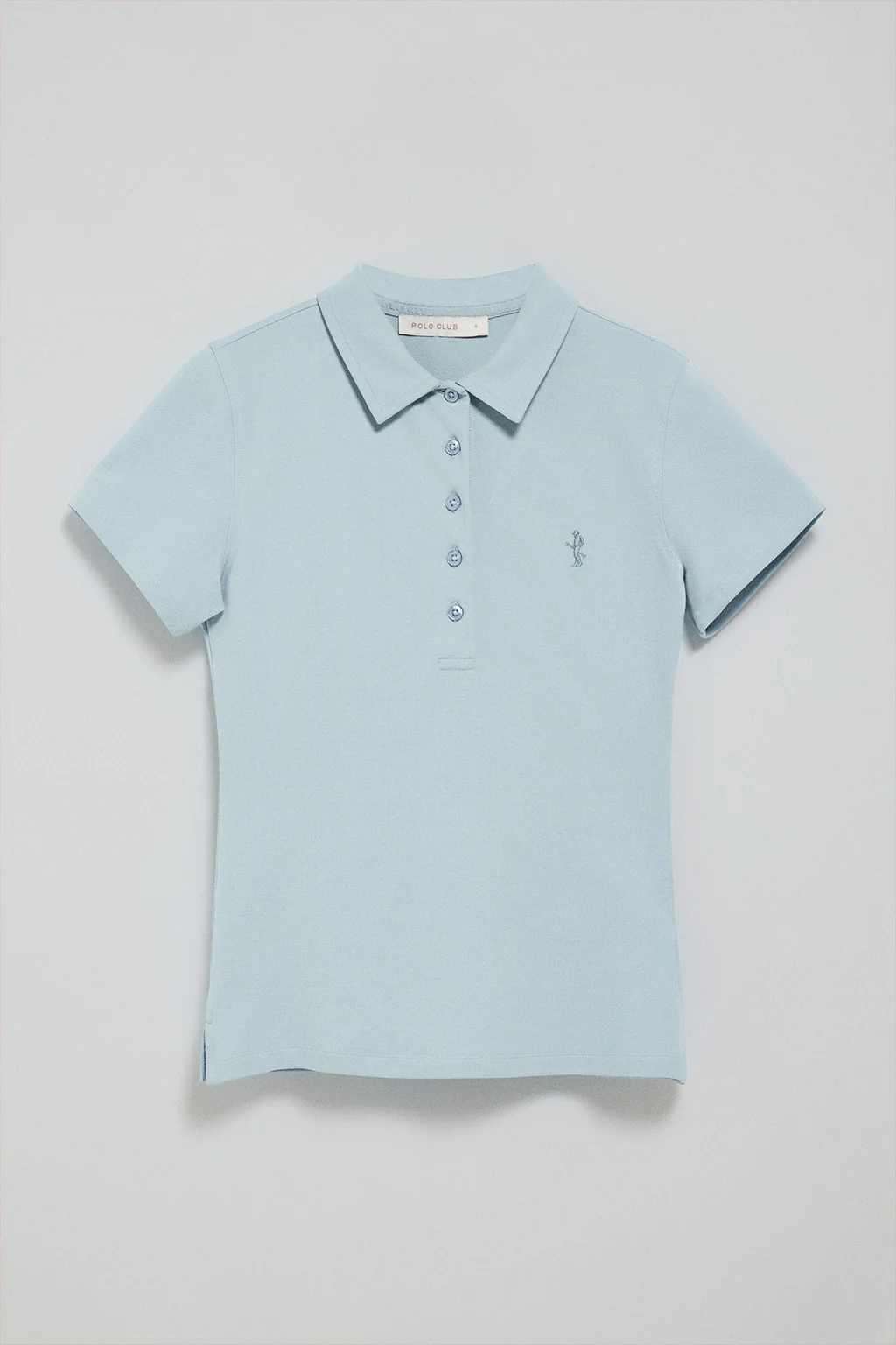 Polo azul claro de manga corta de algodón y bordado Rigby Best - Image 5