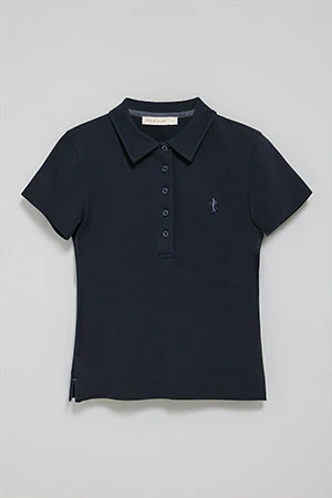 Polo azul marino de manga corta de algodón y bordado Rigby Best - Image 8