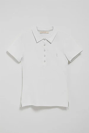 Polo blanco de manga corta de algodón y bordado Rigby Best - Image 8