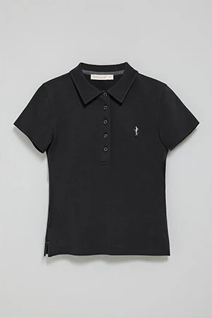 Polo negro de manga corta de algodón y bordado Rigby Best - Image 7