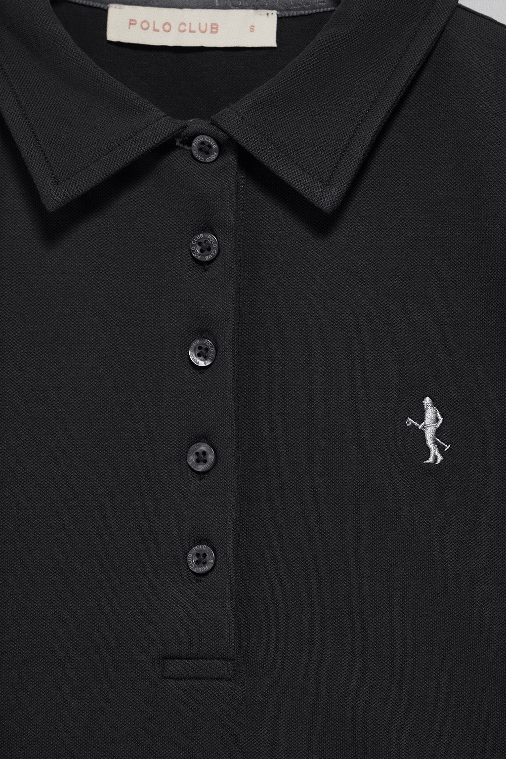 Polo negro de manga corta de algodón y bordado Rigby Best - Image 8