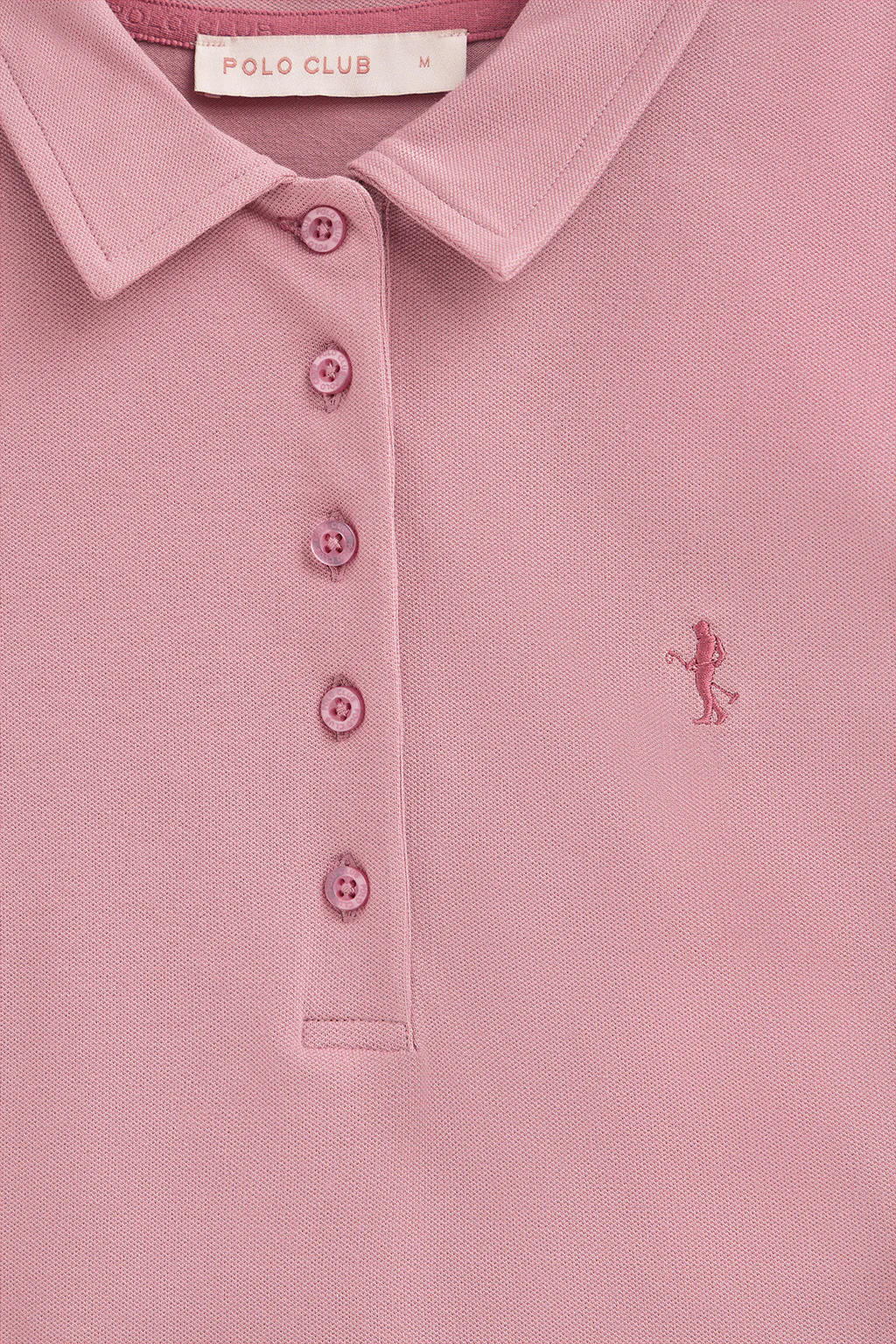 Polo rosa empolvado de manga corta de algodón y bordado Rigby Best - Image 6