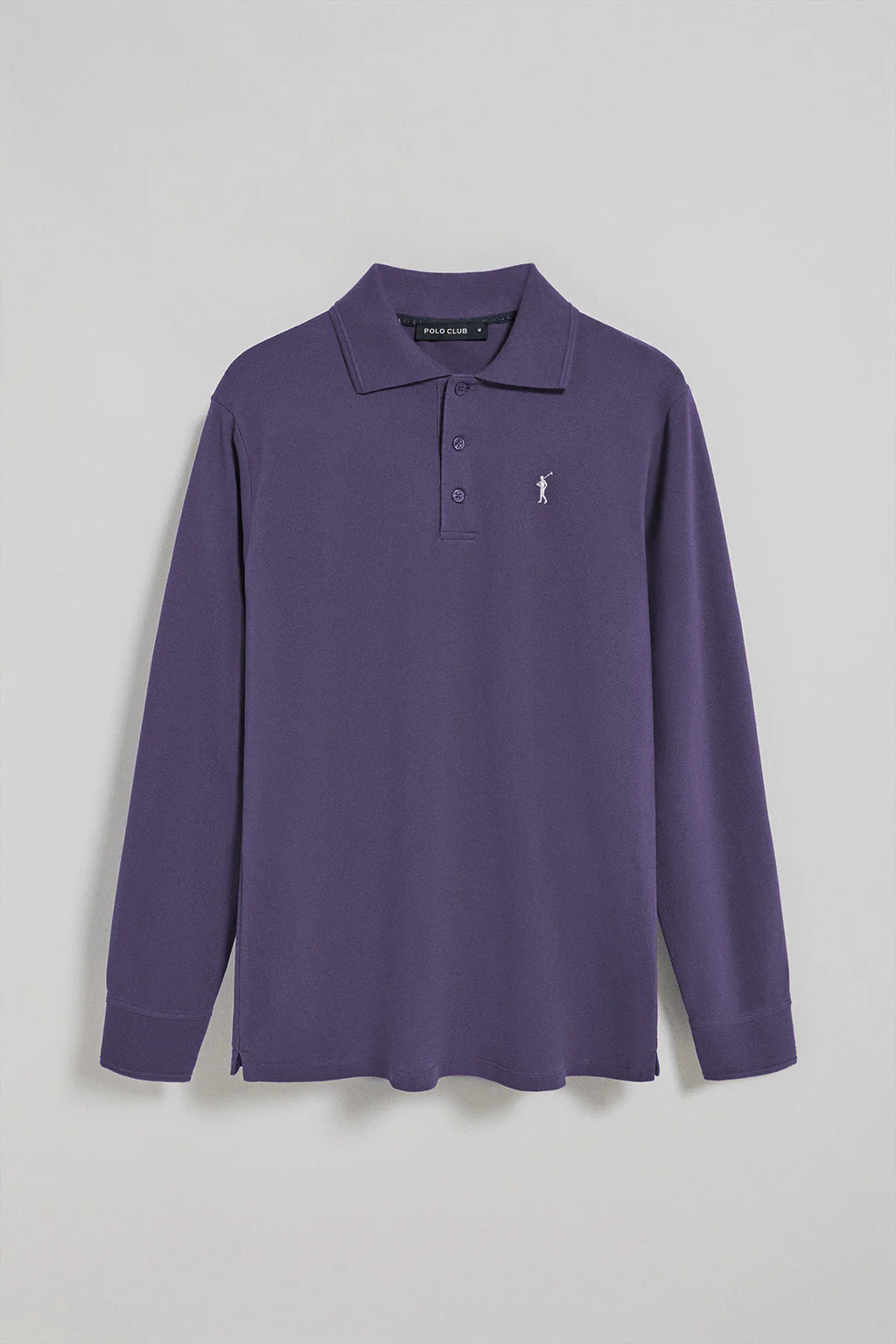 Polo de manga larga de tres botones en azul océano con logo Rigby Go - Image 8