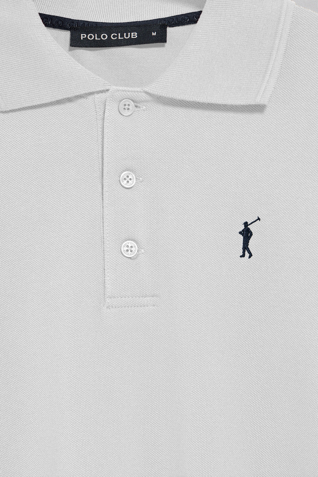 Polo de manga larga de tres botones en blanco con logo Rigby Go - Image 6