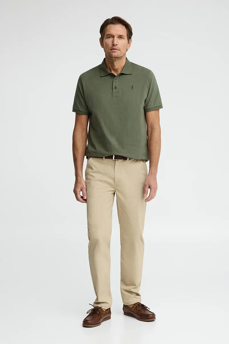 Polo verde de corte regular en tejido de camiseta con bordado Rigby Go - Image 3
