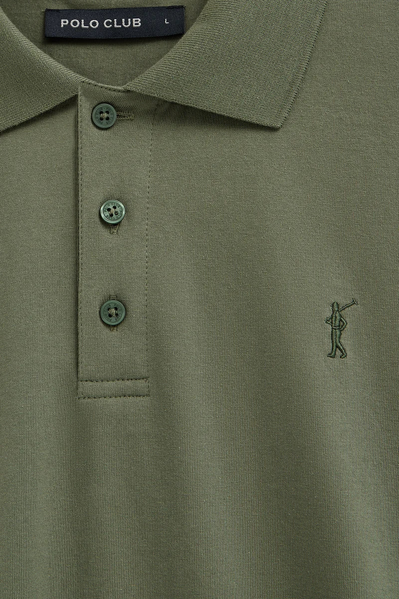Polo verde de corte regular en tejido de camiseta con bordado Rigby Go - Image 6