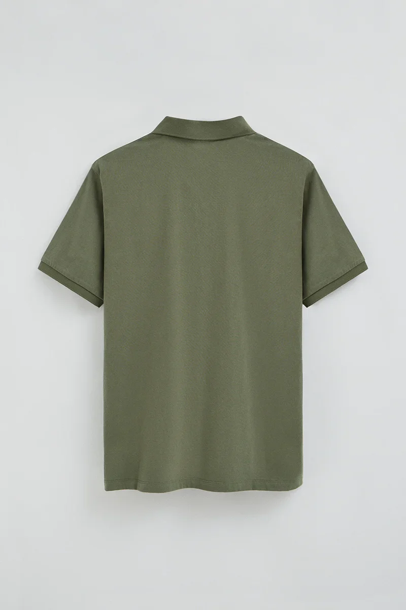 Polo verde de corte regular en tejido de camiseta con bordado Rigby Go - Image 7