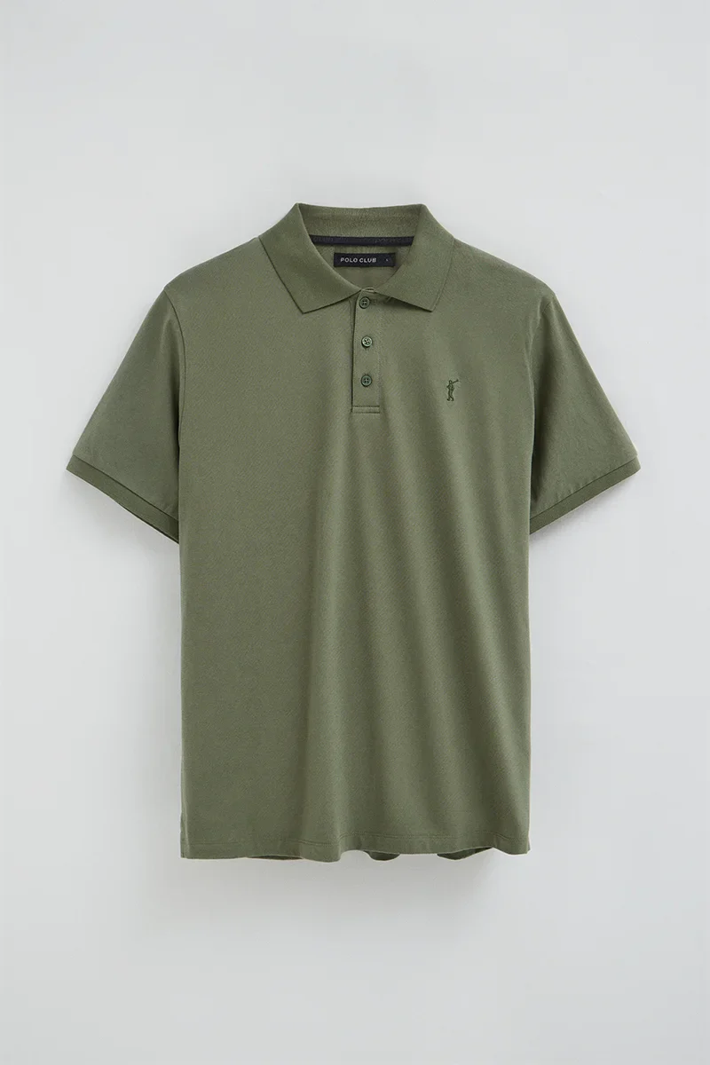 Polo verde de corte regular en tejido de camiseta con bordado Rigby Go - Image 8
