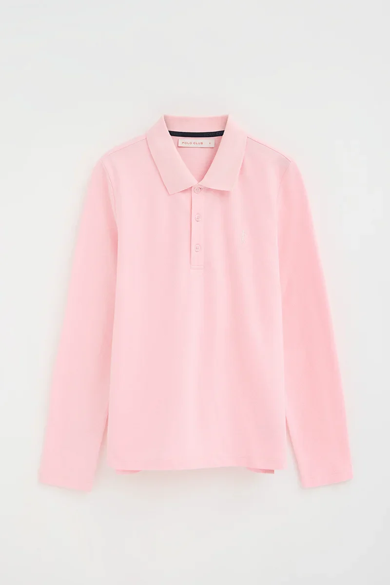 Polo rosa de manga larga y corte regular con bordado Rigby Go - Image 6