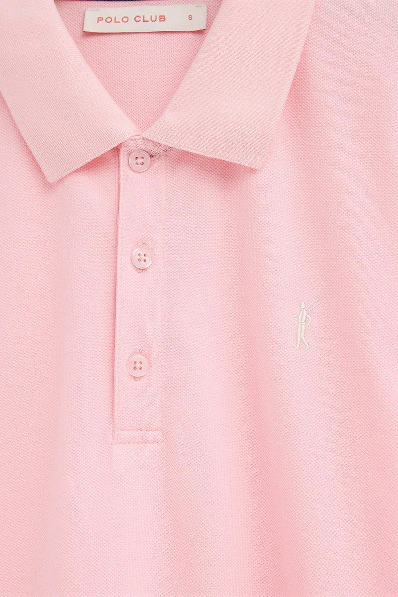 Polo rosa de manga larga y corte regular con bordado Rigby Go - Image 7