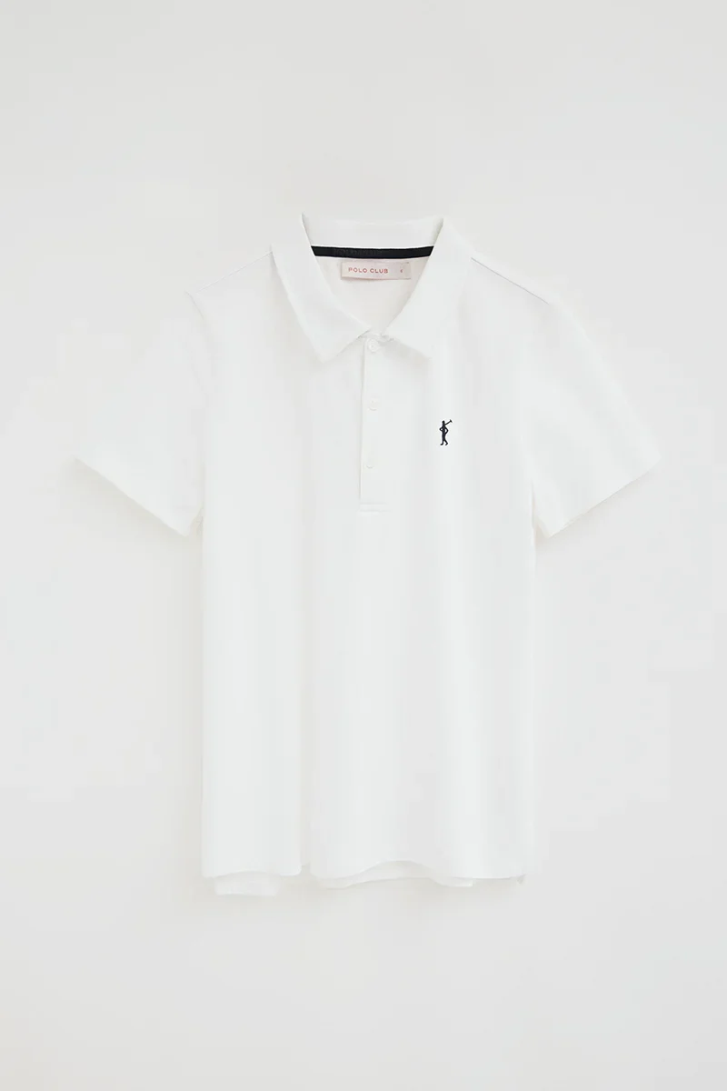 Polo blanco de tejido camiseta y bordado Rigby Go - Image 5