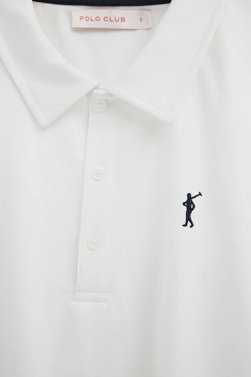 Polo blanco de tejido camiseta y bordado Rigby Go - Image 6