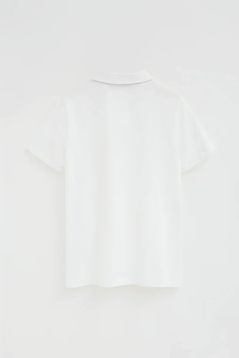 Polo blanco de tejido camiseta y bordado Rigby Go - Image 7