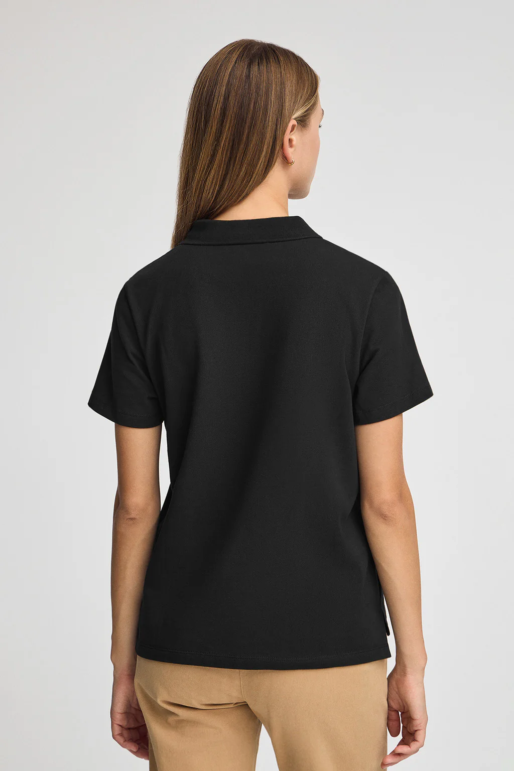 Polo negro de manga corta con corte regular y bordado Rigby Go - Image 4