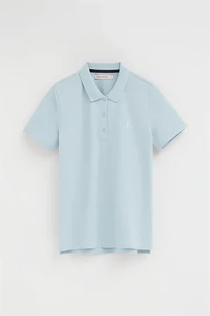 Polo azul claro de corte regular con bordado Rigby Go - Image 10