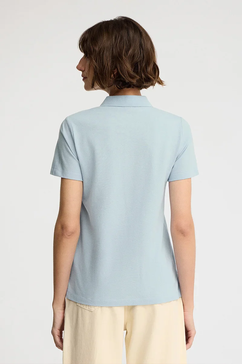 Polo azul claro de corte regular con bordado Rigby Go - Image 5