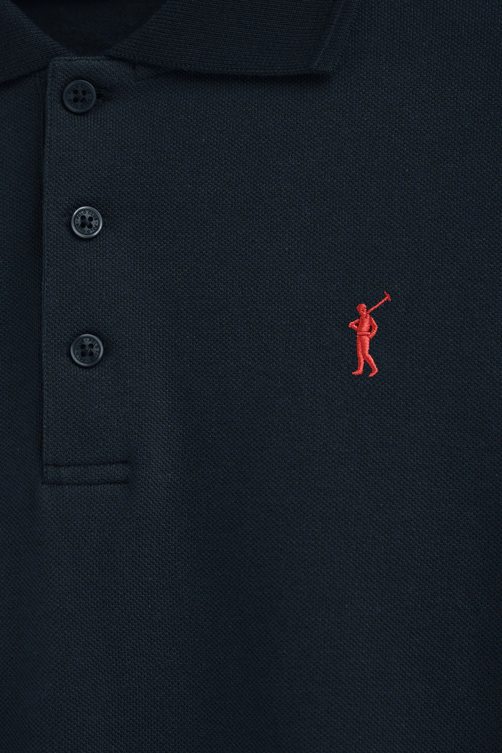 Polo azul marino de manga larga con logo bordado Rigby Go - Image 6