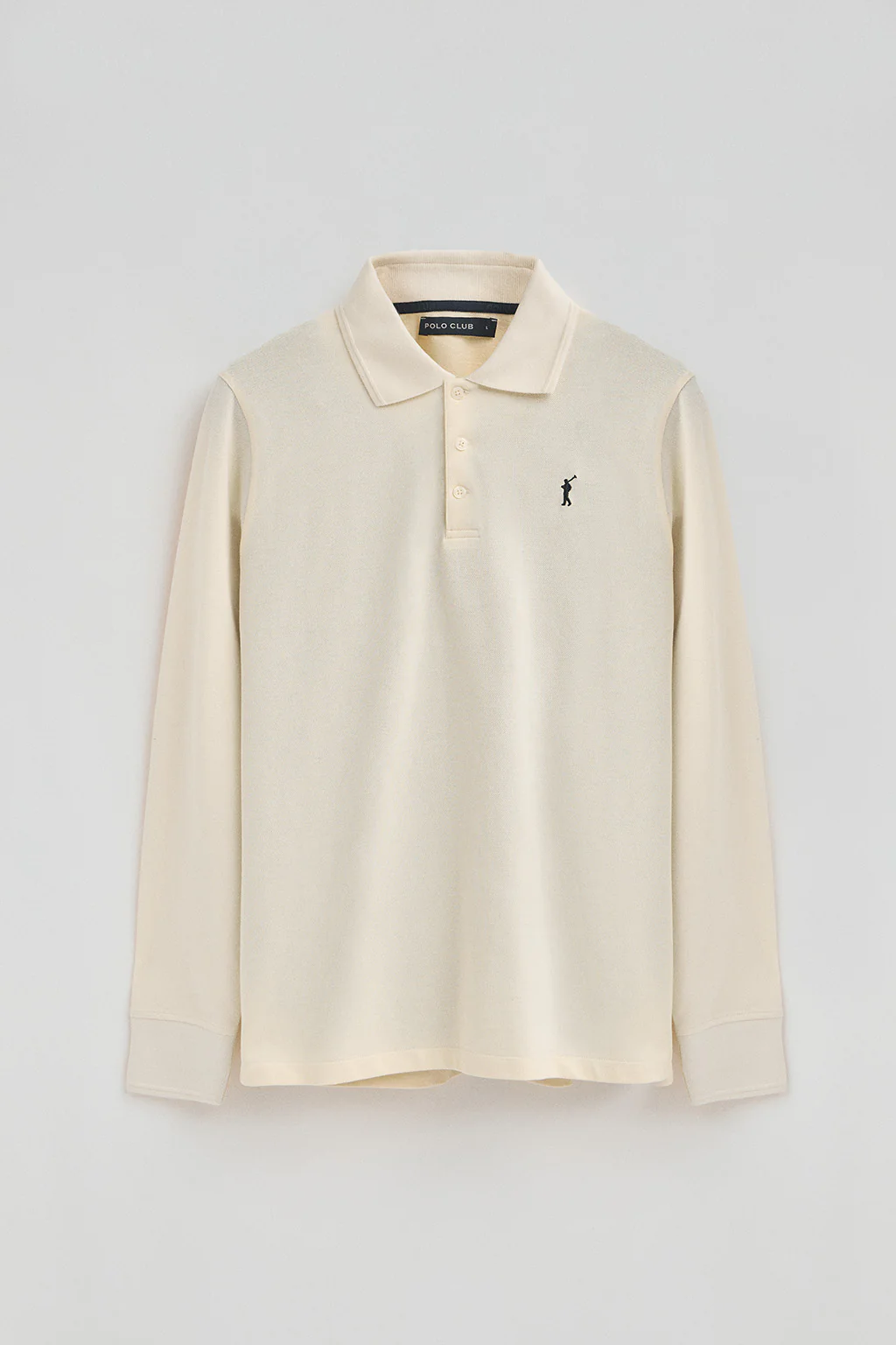 Polo color crudo de manga larga con logo bordado Rigby Go - Image 5