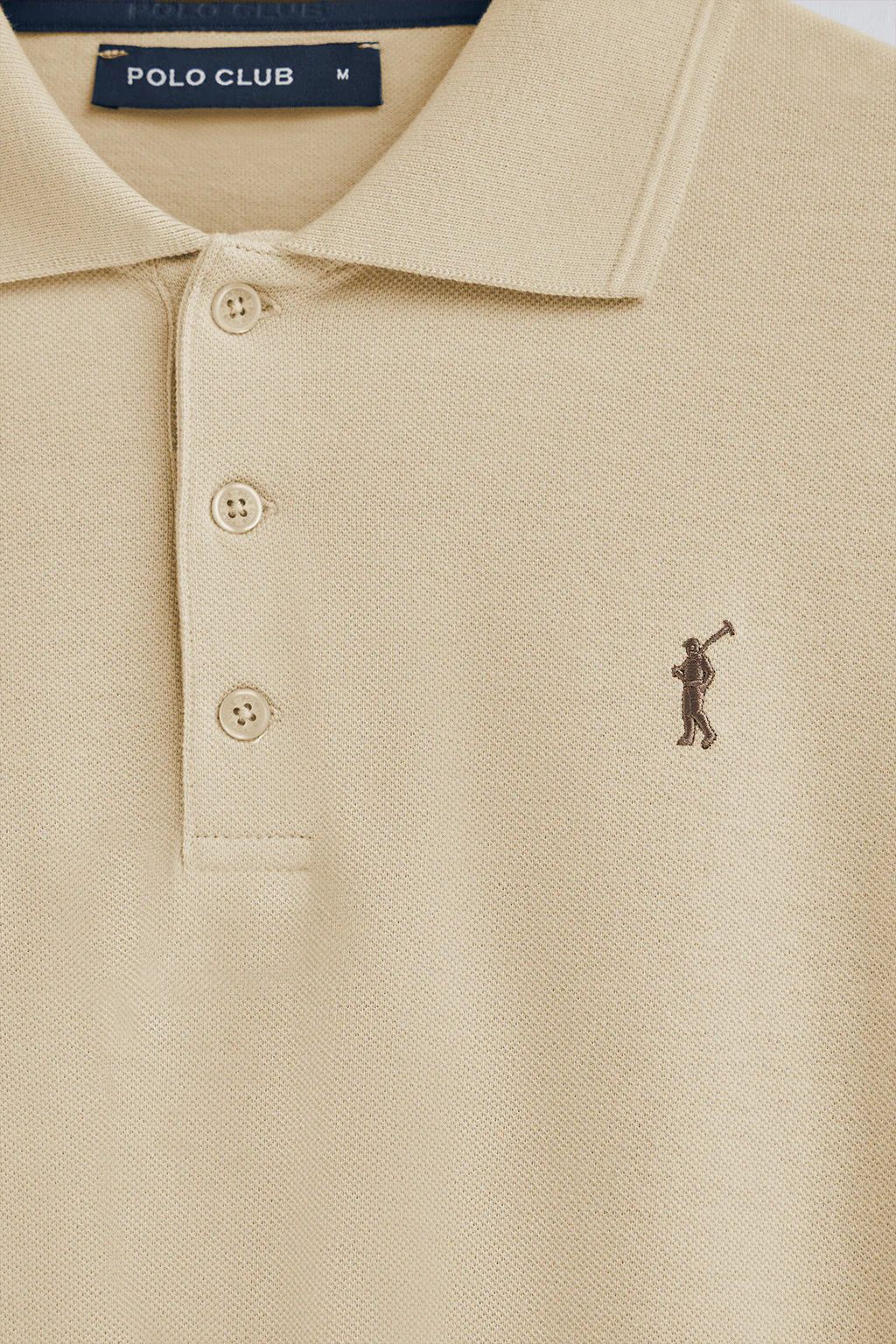 Polo color marfil de manga larga de tres botones y bordado Rigby Go - Image 6