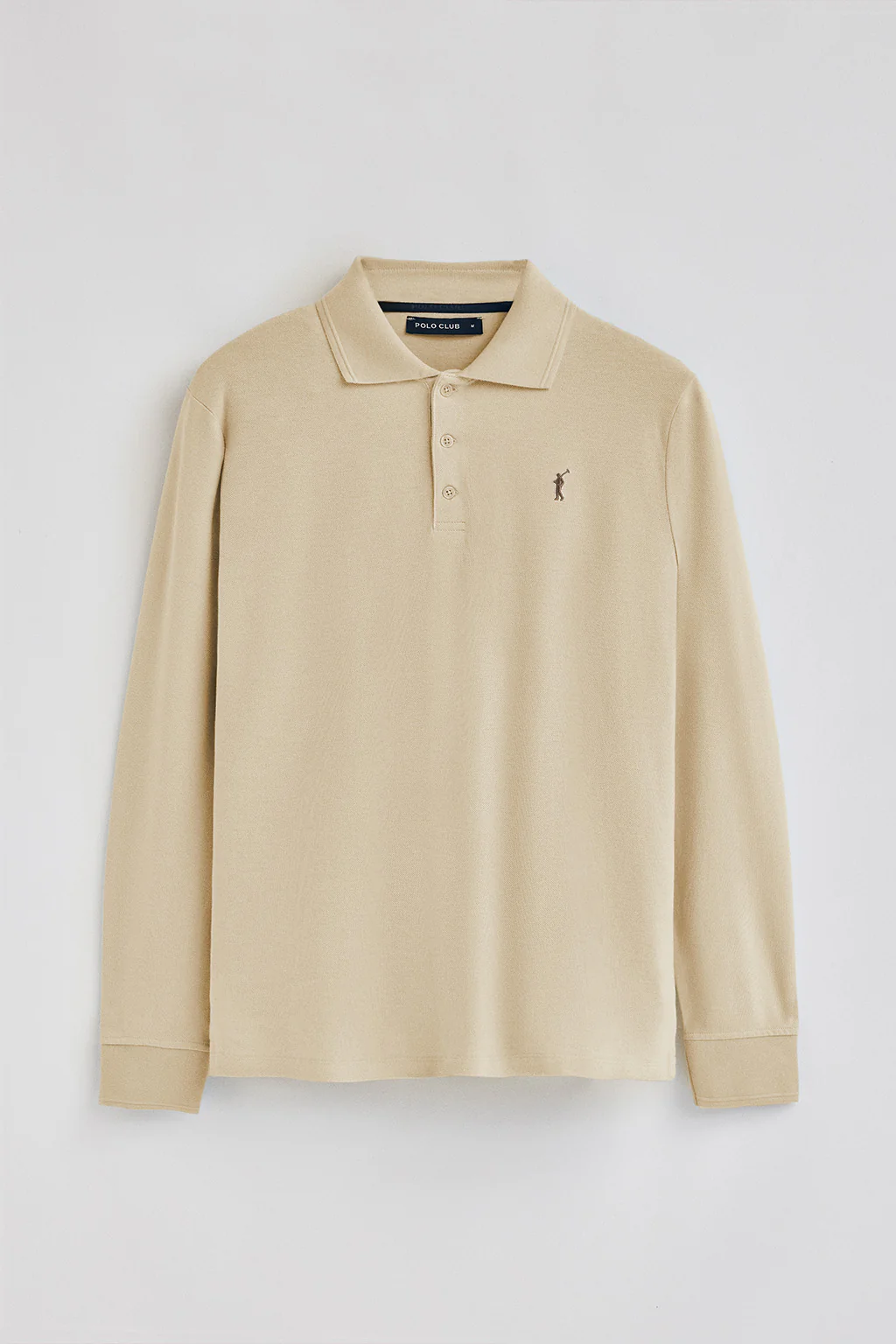 Polo color marfil de manga larga de tres botones y bordado Rigby Go - Image 8