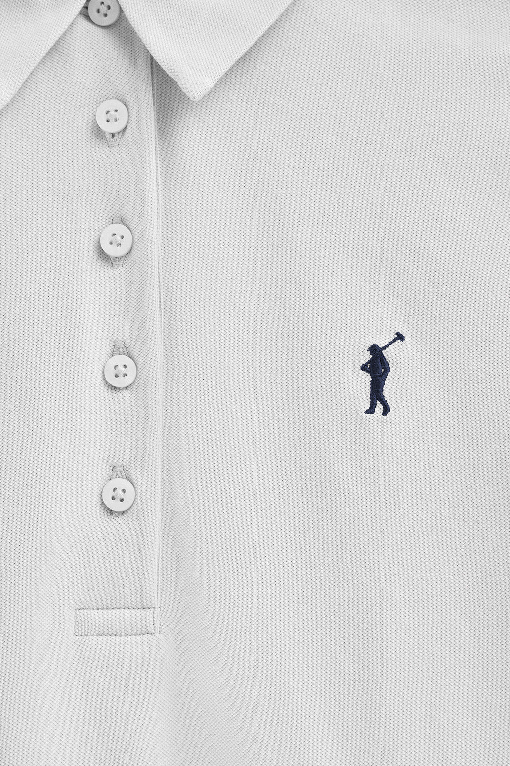 Polo blanco de manga larga y cuello de cinco botones con bordado Rigby Go - Image 6