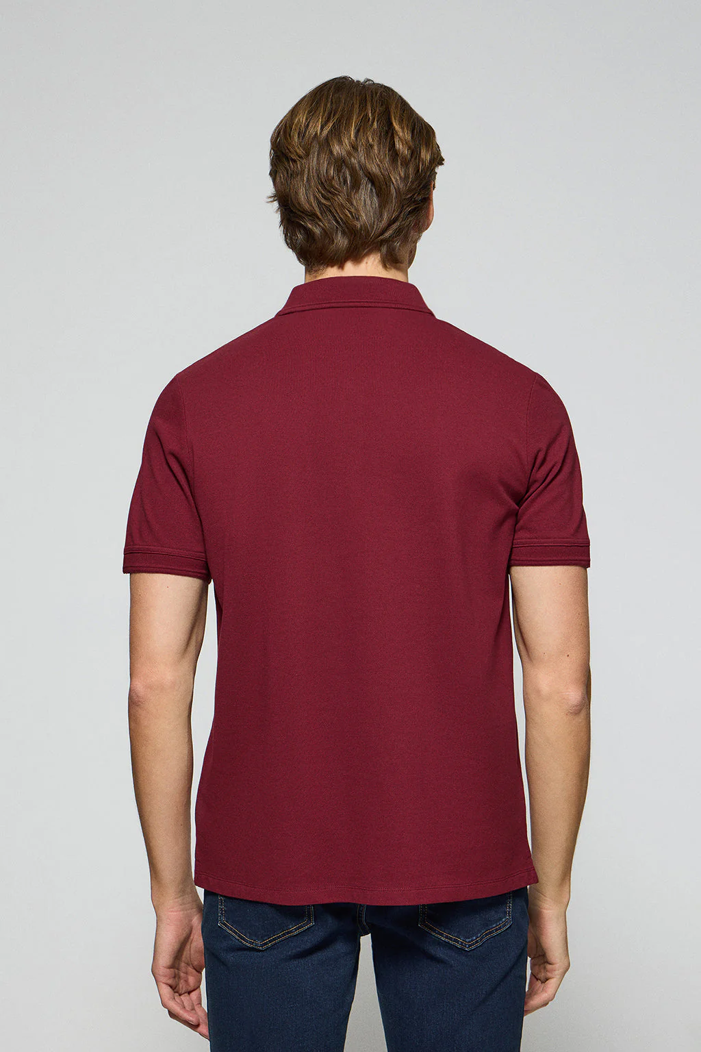 Polo de tres botones granate con logo bordado Rigby Go - Image 4