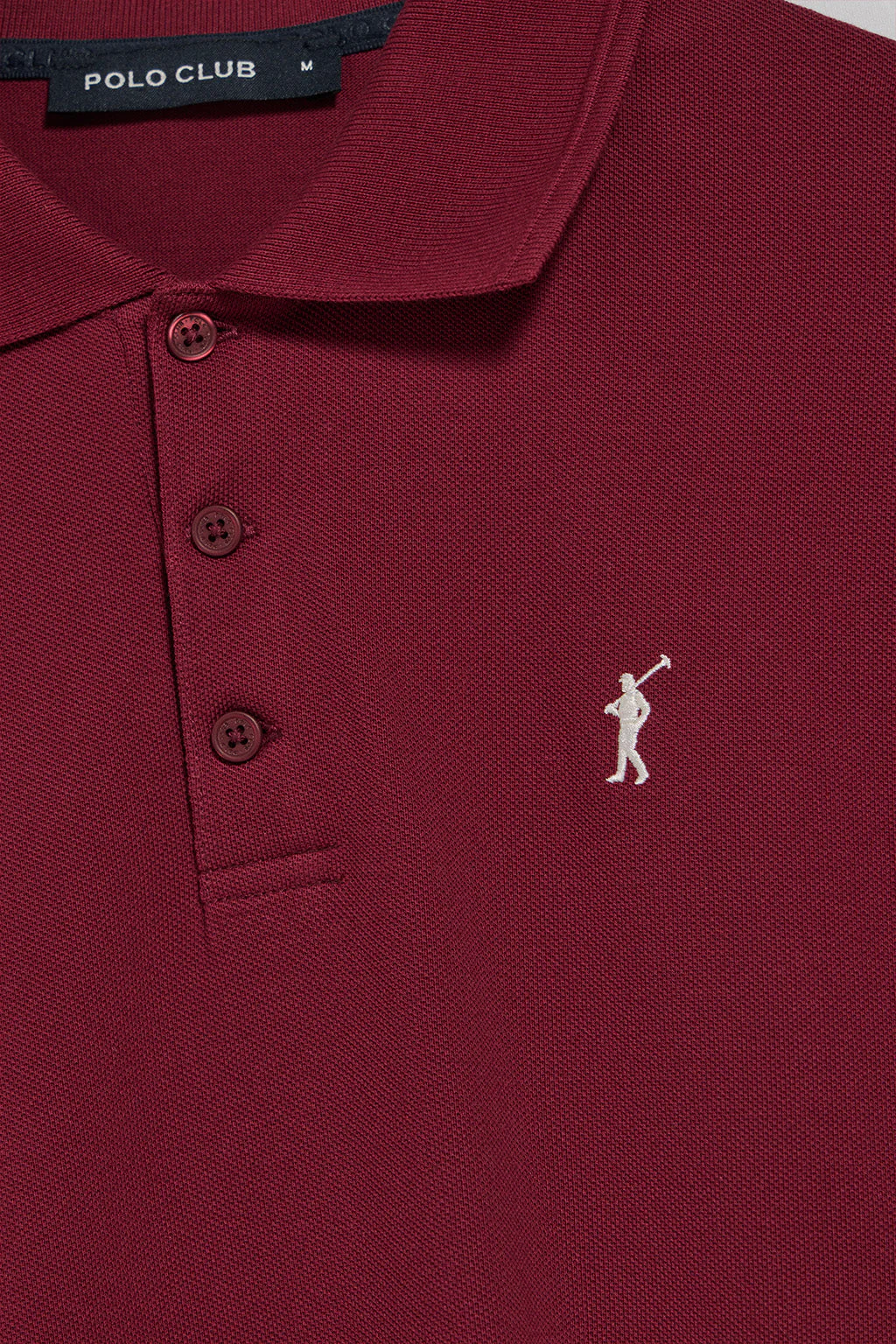 Polo de tres botones granate con logo bordado Rigby Go - Image 6