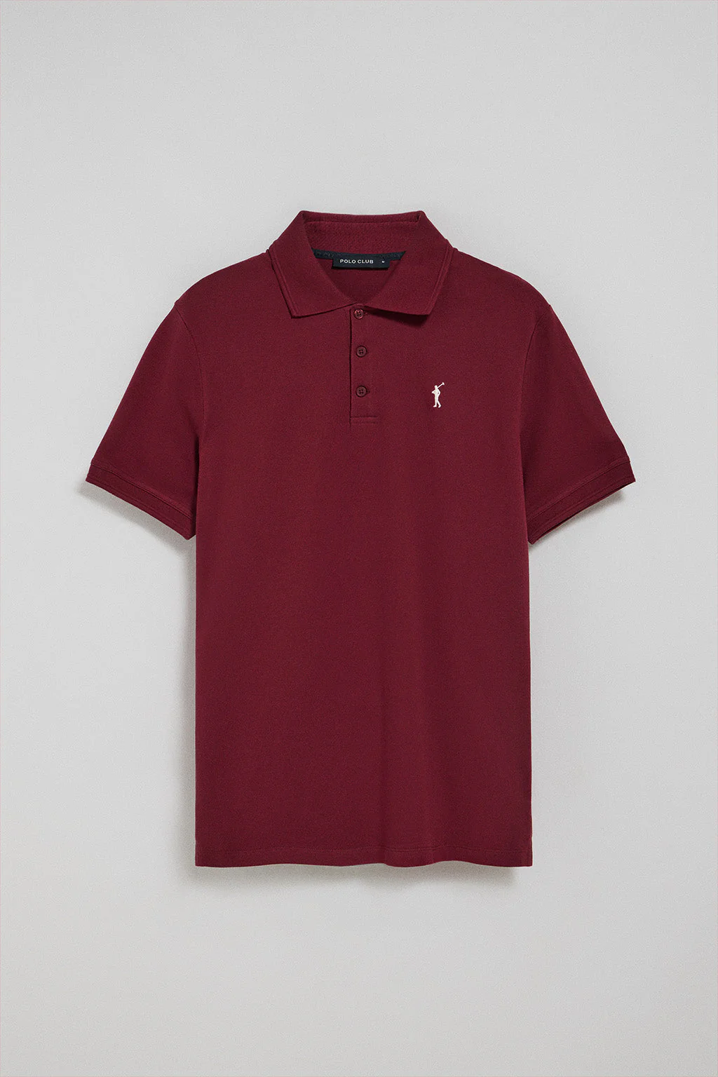 Polo de tres botones granate con logo bordado Rigby Go - Image 8