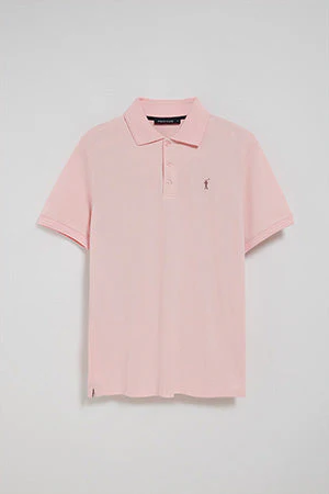 Polo de tres botones rosa vigoré con logo bordado Rigby Go - Image 9
