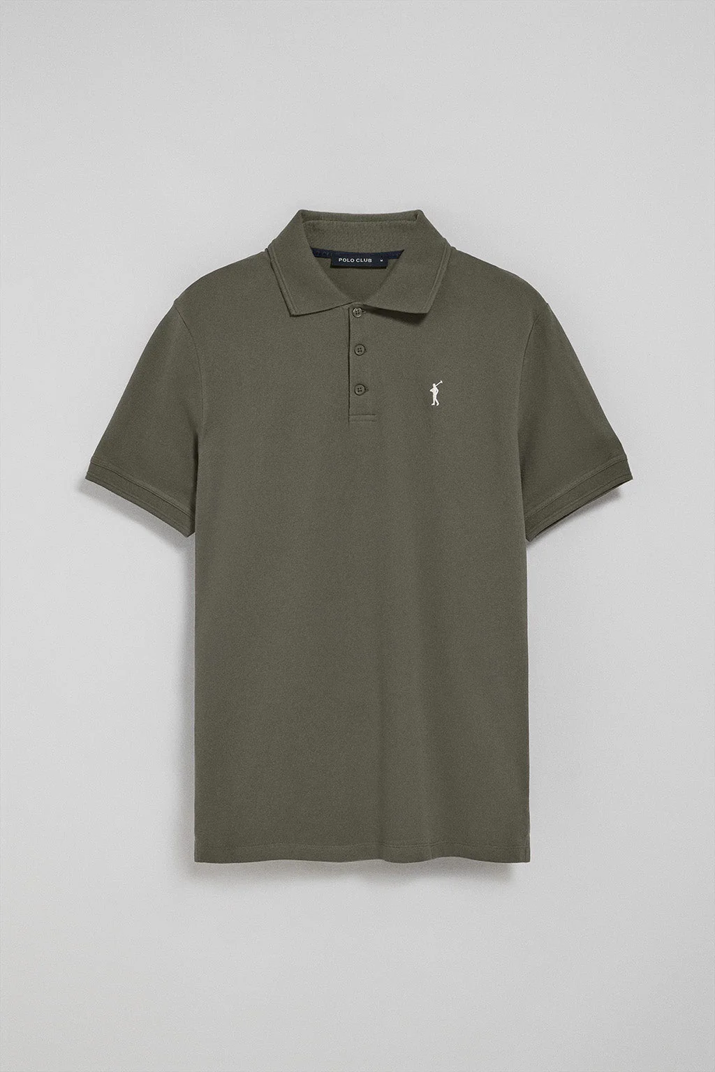 Polo de tres botones verde militar con logo bordado Rigby Go - Image 8