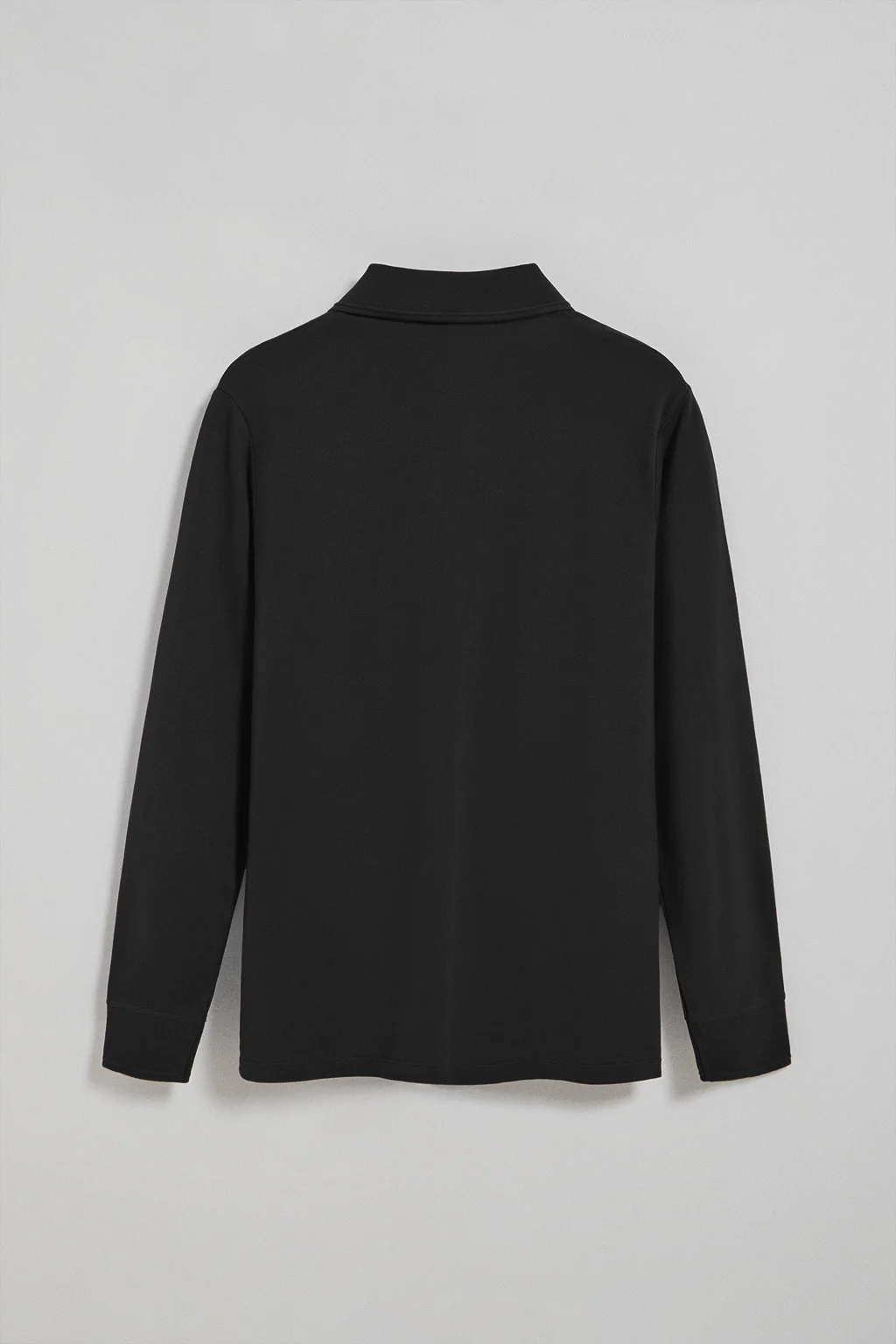 Polo de manga larga de tres botones en negro con logo Rigby Go - Image 10