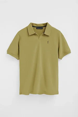 Polo verde hoja de algodón con microestructura y bordado Rigby Go - Image 10