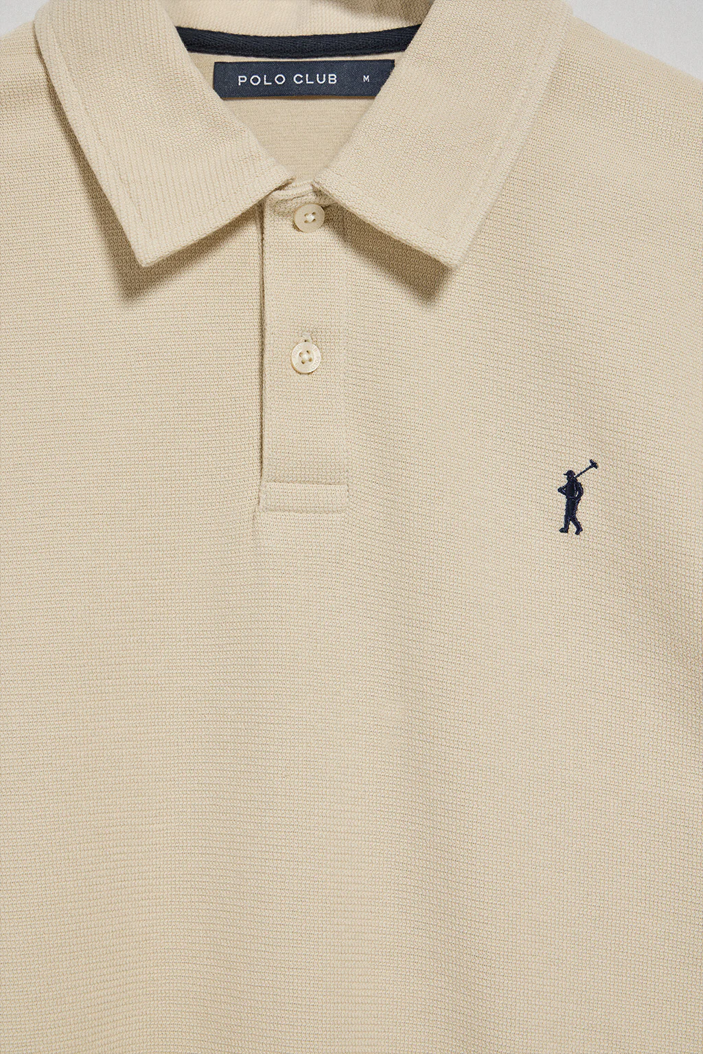 Polo de manga larga beige con dos botones y logo Rigby Go - Image 10