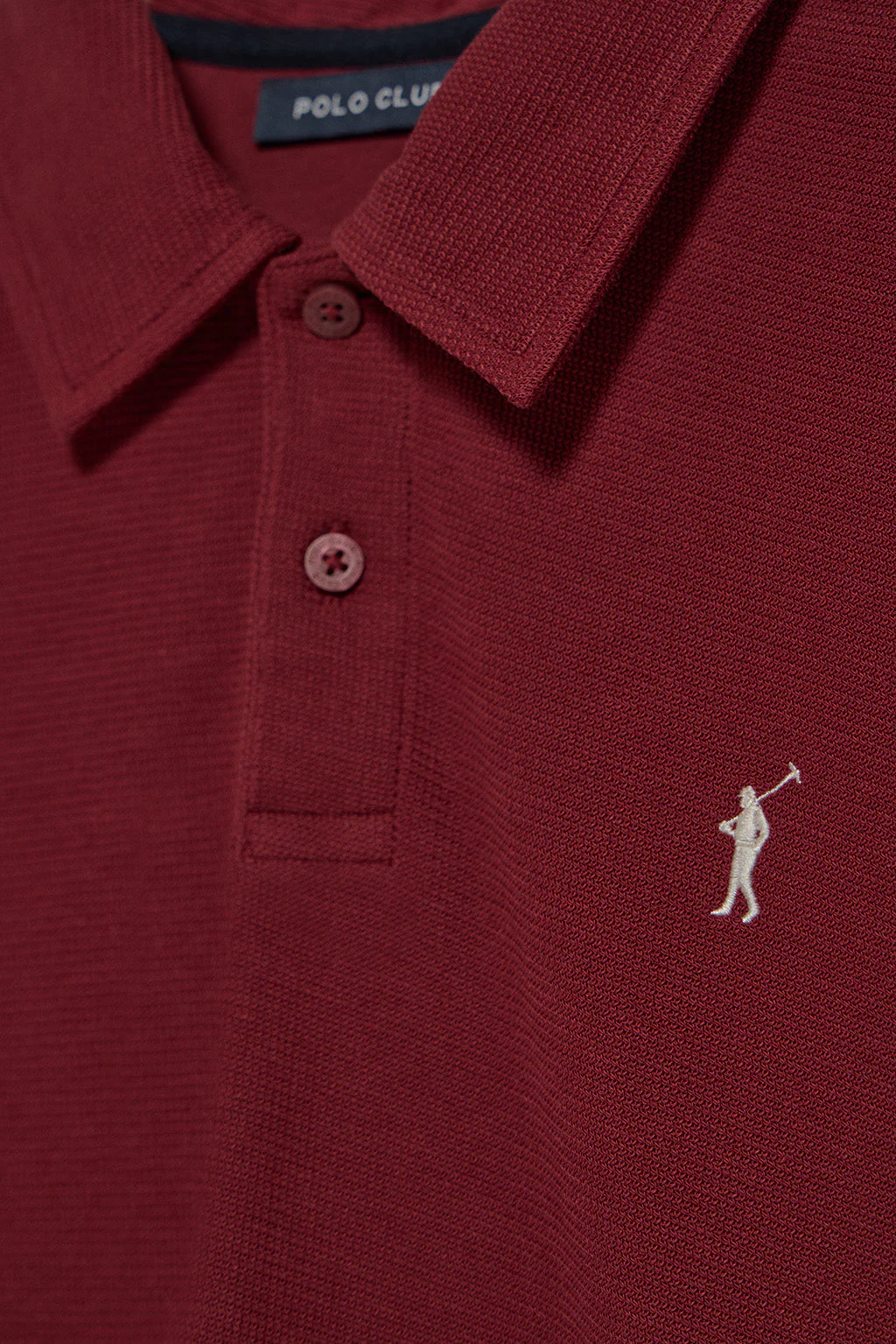Polo de manga larga granate con dos botones y logo Rigby Go - Image 6