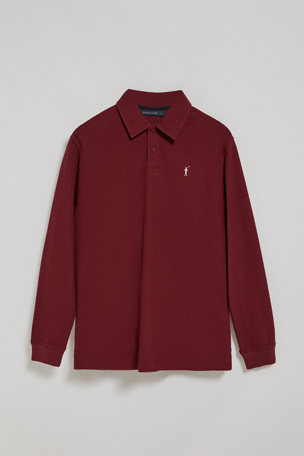 Polo de manga larga granate con dos botones y logo Rigby Go - Image 8