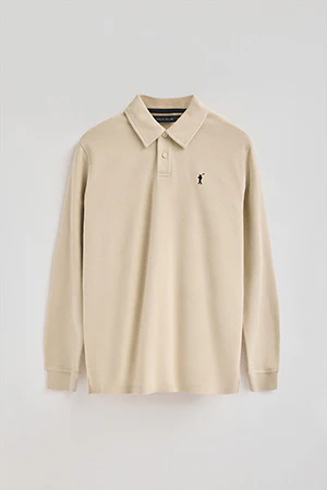 Polo beige con miscroestructura y bordado Rigby go - Image 9