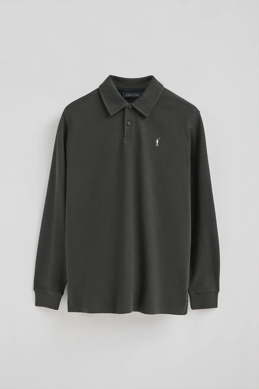 Polo gris oscuro con miscroestructura y bordado Rigby go - Image 5
