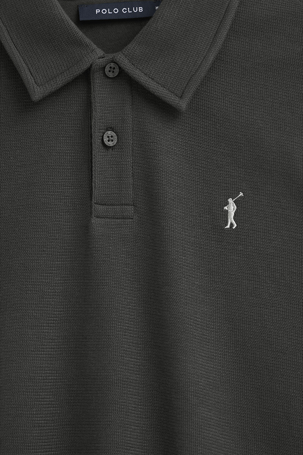 Polo gris oscuro con miscroestructura y bordado Rigby go - Image 6
