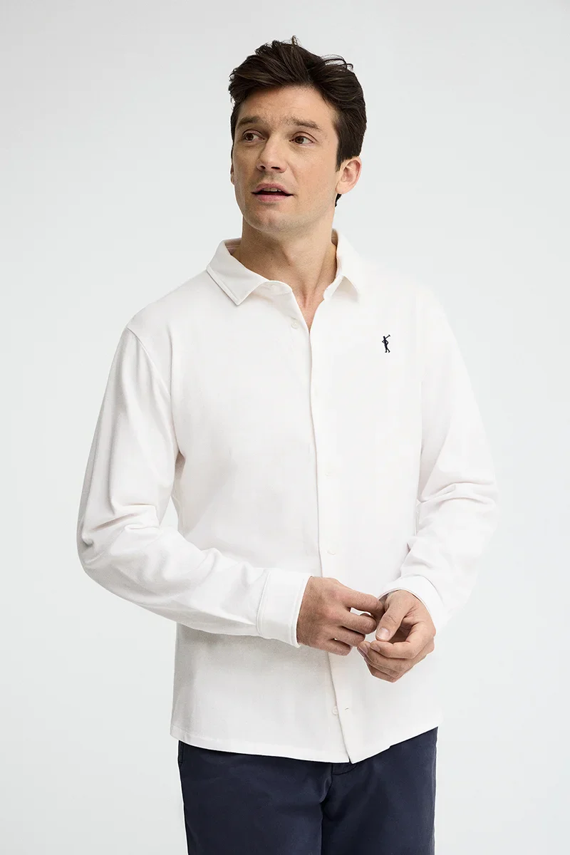 Polo blanco con abotonadura completa y bordado Rigby Go - Image 2