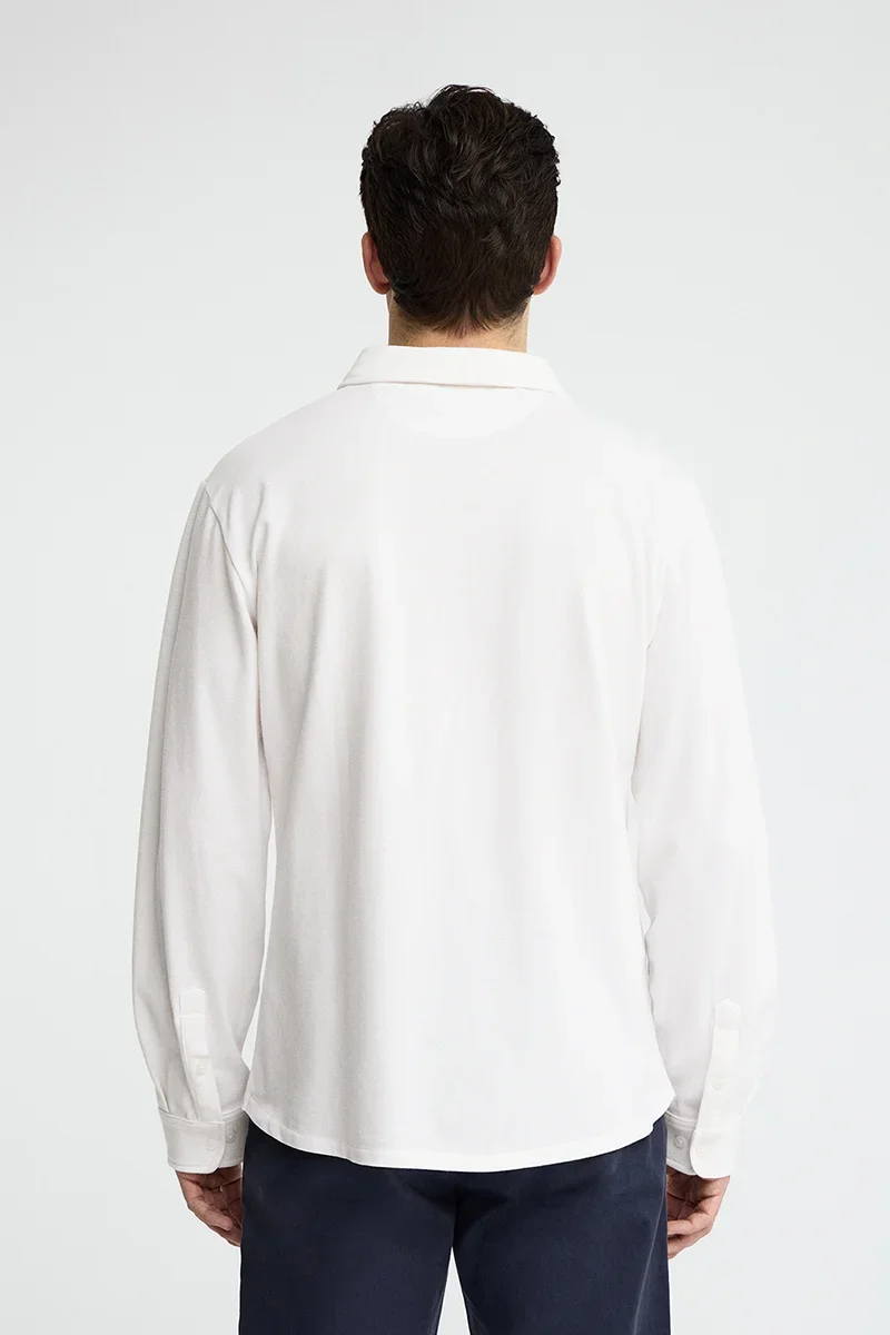 Polo blanco con abotonadura completa y bordado Rigby Go - Image 5