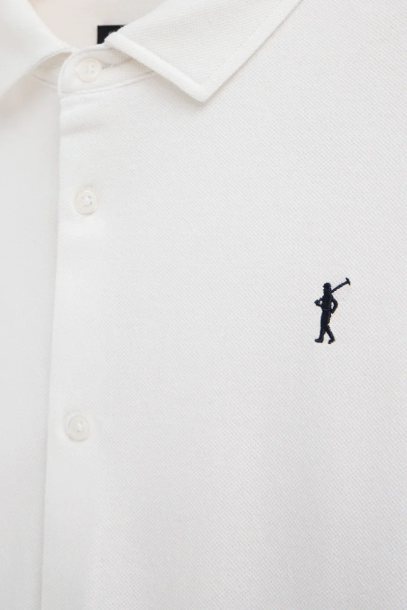 Polo blanco con abotonadura completa y bordado Rigby Go - Image 7