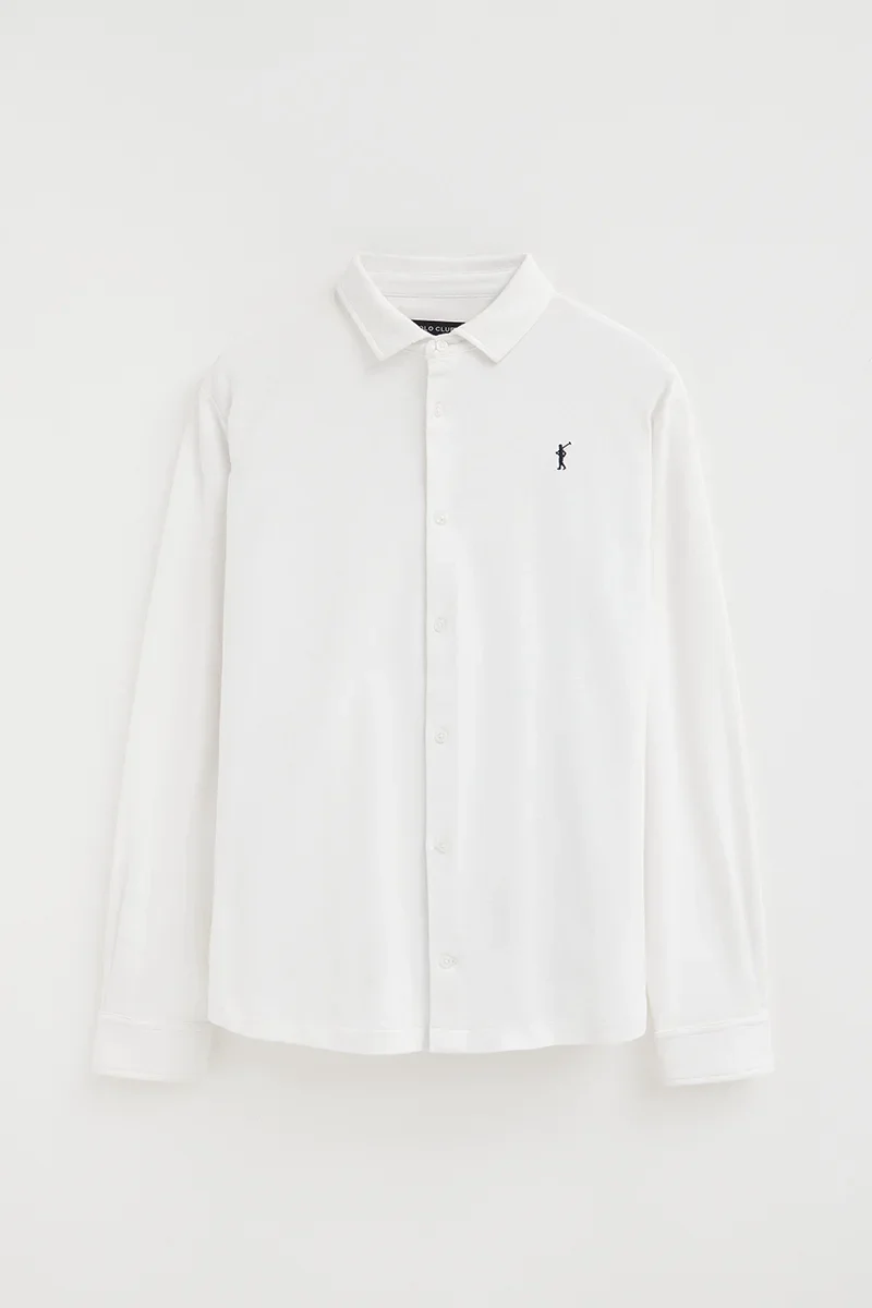 Polo blanco con abotonadura completa y bordado Rigby Go - Image 9