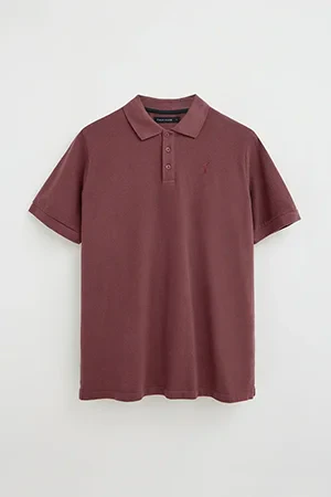 Polo rosa vino teñido en prenda con logo bordado Rigby Go - Image 10